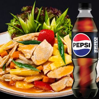 Meniu pui cu ananas, orez + Pepsi