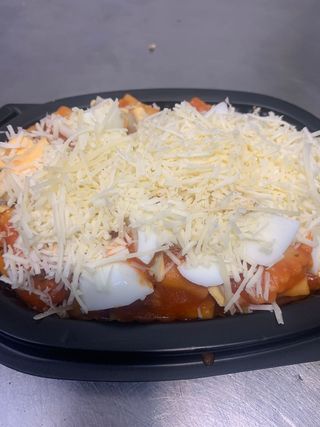 Tortellini de queso con huevo