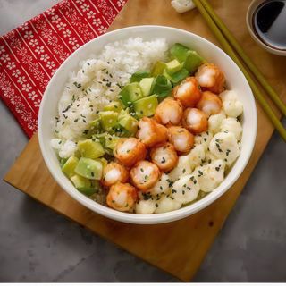 Poke langostino tempura