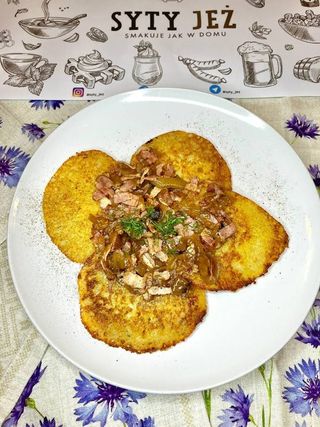 Placki ziemniaczane z cebulką i boczkiem