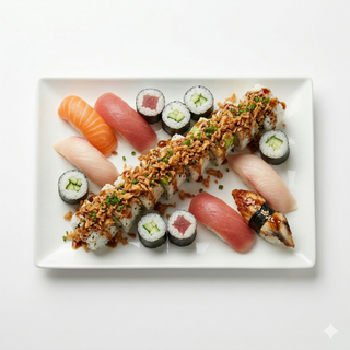 Nigiri Y Maki Y Dragón Roll Cebolla Frita (20 Uds.)