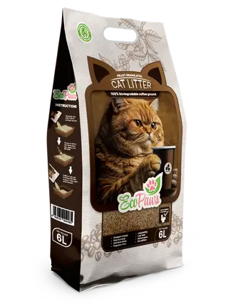 Котешка тоалетна от кафе Eco Paws неутрализира 99.5% миризмите