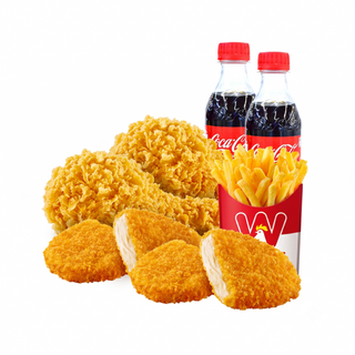 2 Morceaux De Poulet & 2 Filets De Poulet & Frites & 2 Coca