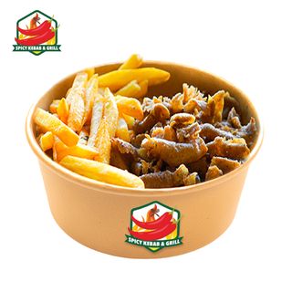 Kebab box z samym mięsem i frytkami (Duży)