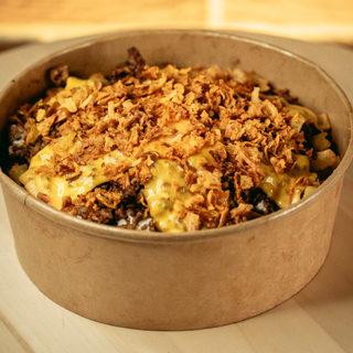 Chicken strips & beef Peppersauce bowl
