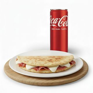 Piadina con prosciutto cotto e formaggio