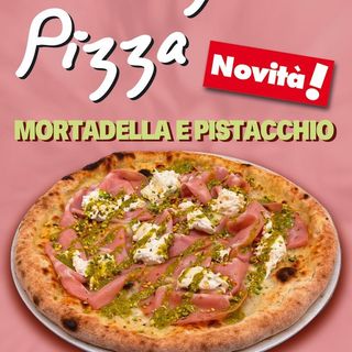 Pizza con mortadella 