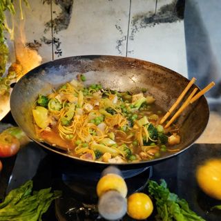 verduras salteadas en wok