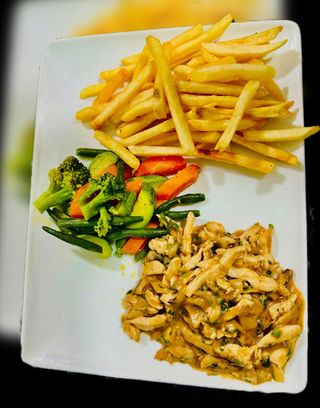 Émincé de poulet sauce moutarde 