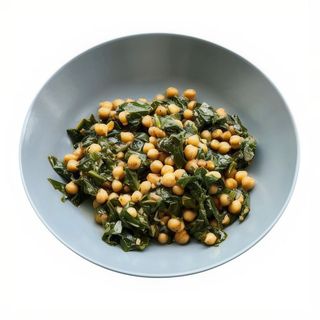 Tapa de espinacas con garbanzos