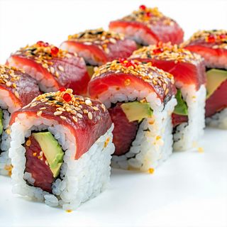 84A .-Rollito Spicy Tuna Con Arroz Negro 8 pzs.