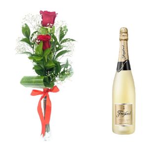 Ramo 2 Rosas Rojas + Freixenet Premium Cava (750 Ml.)