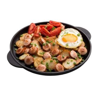 Sartenada Con Patatas Con Huevo Y Morcilla