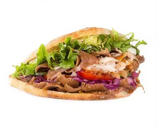 Panino kebab con insalata mista