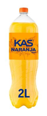 KAS Naranja Zero Refresco con gas sabor Naranja sin Azúcar Botella 2 Litros