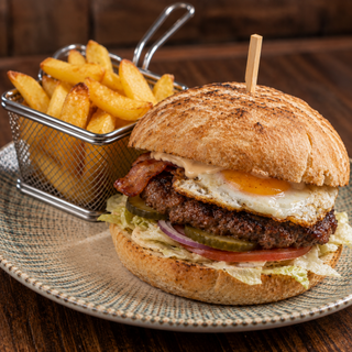 Burger cu trufe, ou & cartofi - Truffle burger