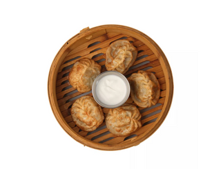 Жаренные манты с тыквой и мясом 5 шт