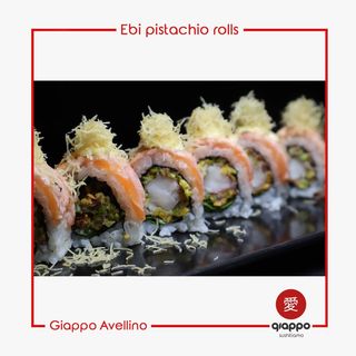 Uramaki ebi pistacchio roll