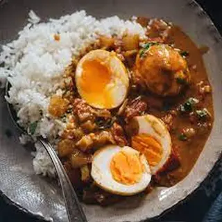 Egg Masala served with Rice