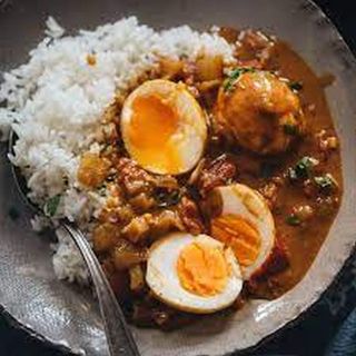 Egg Masala served with Rice