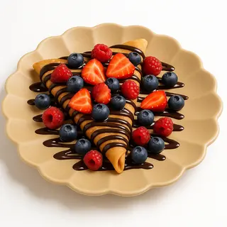 Crep de chocolate y frutos rojos
