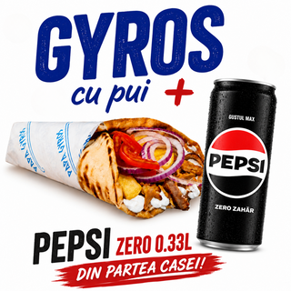Gyros cu pui + PEPSI ZERO 0.33L