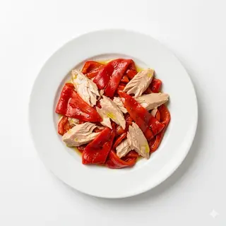 Pimientos Asados Con Ventresca De Bonito
