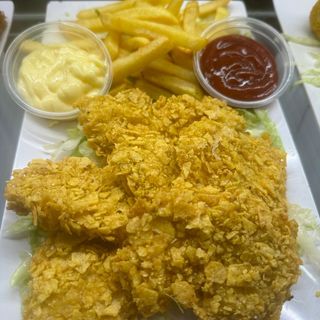 crispy pollo+patine fritte