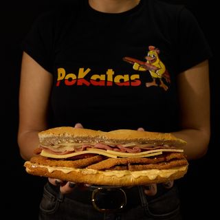 POKATA DE MILANESA CON SALSA DE MANGO