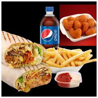 Combo 2 kebab de pui , nuggets , cartof , 2 sos , 2 bauturi
