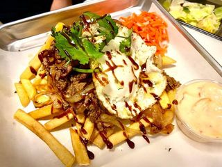 Pan fried Liver, Chips, Omelette(two eggs) and a soda or water