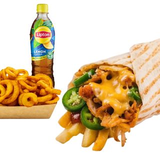 Americano Supreme + Frytki Kręcone małe & DIP 50ml + Lipton Lemon 0,5l