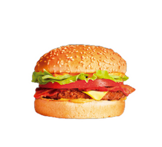 Hamburguesa de pollo con ensalada y queso