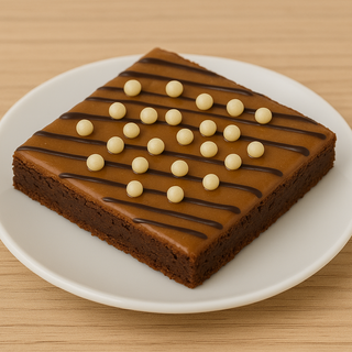 Brownie glassato al caramello