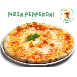 Pizza Pepperoni  con bebida.