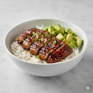 Poké de anguila y aguacate