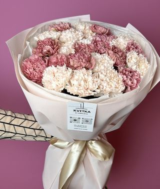 Bukiet z 25 delikatnych goździków 