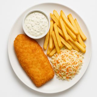 Filet z Dorsza/frytki/kapusta kiszona/sos tatarski (500g)