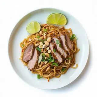 Pad thai picante de pollo y cilandro