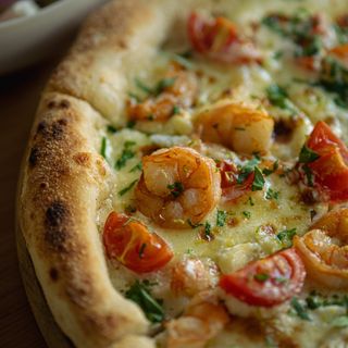 Піца з креветками та вершковим соусом (520г)