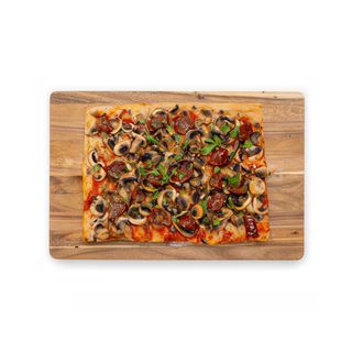 Pizza rossa con champiñones (20x30 cm.)