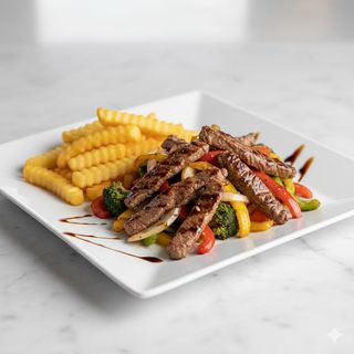 Salteado De Entrecot Con Salsa De Soja Y Verduras