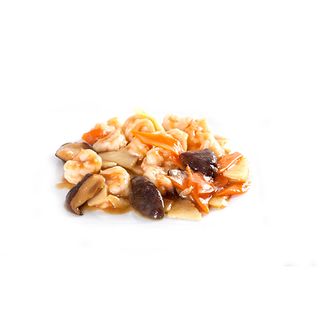 283 Gamberi con bambù e funghi