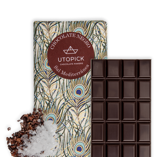 Tableta De Chocolate 70% Cacao Con Sal Mediterránea Y Nibs De Cacao 