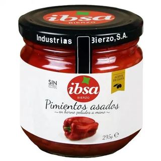 Pimientos Asados Con Aceite de Oliva Ibsa sin Gluten 220 Gr.
