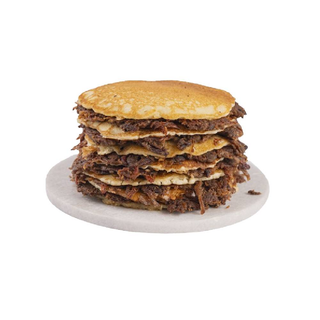 Pancakes de pulled pork y huevos