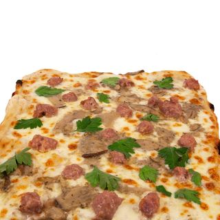 Pizza salsiccia e funghi porcini - pala intera