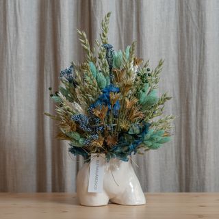 Mini Bum Bum Blanco con Flores Preservadas