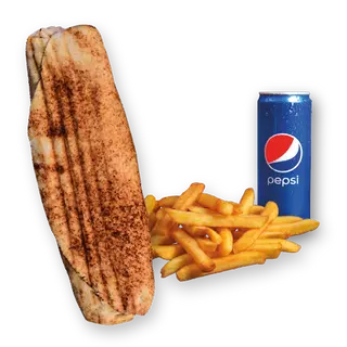 Rollo kebab małe z serem, frytki, Pepsi 0.33l