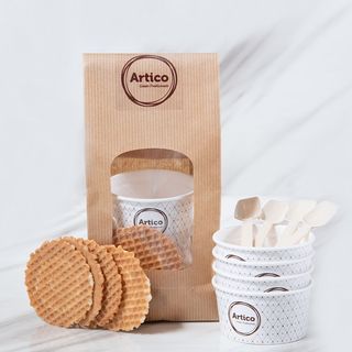 Kit coppette, cucchiaini e cialde da 4